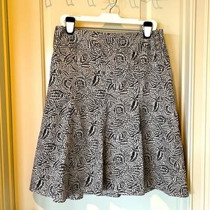 Ann Taylor ivory/chocolate brown A-line skirt (size 12) — NEW!
